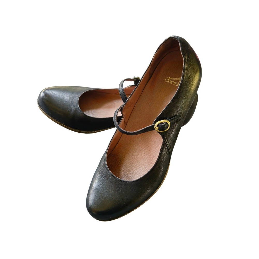 Dansko Mary Jane Leather Wedge Heels 41 Buckle Dark Academia Twee Retro Goth 10